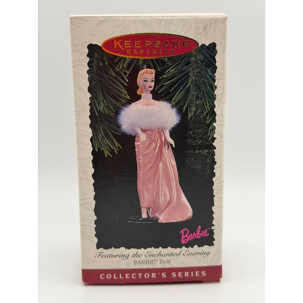 Hallmark Keepsake 1996 Enchanted Evening Barbie Ornament QXI6541 Pink Gown New